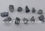 CTD2616 Top drilled 15*25mm - 25*35mm nuggets plated druzy quartz beads