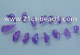 CTD2623 Top drilled 10*25mm - 20*45mm nuggets plated druzy quartz beads