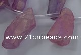 CTD2624 Top drilled 10*25mm - 20*45mm nuggets plated druzy quartz beads
