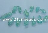 CTD2625 Top drilled 10*25mm - 20*45mm nuggets plated druzy quartz beads