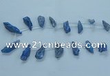 CTD2629 Top drilled 10*25mm - 20*45mm nuggets plated druzy quartz beads
