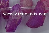 CTD2632 Top drilled 10*25mm - 20*45mm nuggets plated druzy quartz beads