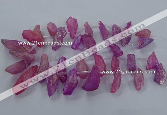 CTD2632 Top drilled 10*25mm - 20*45mm nuggets plated druzy quartz beads