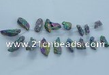 CTD2633 Top drilled 10*25mm - 20*45mm nuggets plated druzy quartz beads