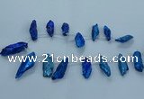 CTD2637 Top drilled 10*25mm - 20*45mm nuggets plated druzy quartz beads