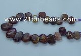 CTD2642 Top drilled 20*25mm - 30*40mm faceted freeform agate beads