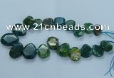 CTD2645 Top drilled 20*25mm - 30*40mm faceted freeform agate beads