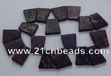 CTD2652 Top drilled 25*35mm - 30*40mm trapezoid sea sediment jasper beads
