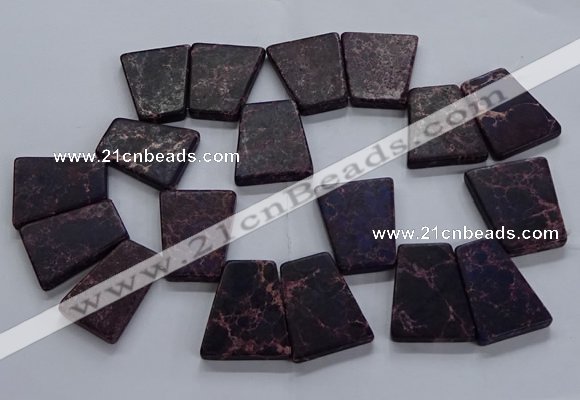 CTD2652 Top drilled 25*35mm - 30*40mm trapezoid sea sediment jasper beads