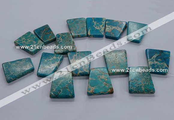 CTD2654 Top drilled 25*35mm - 30*40mm trapezoid sea sediment jasper beads