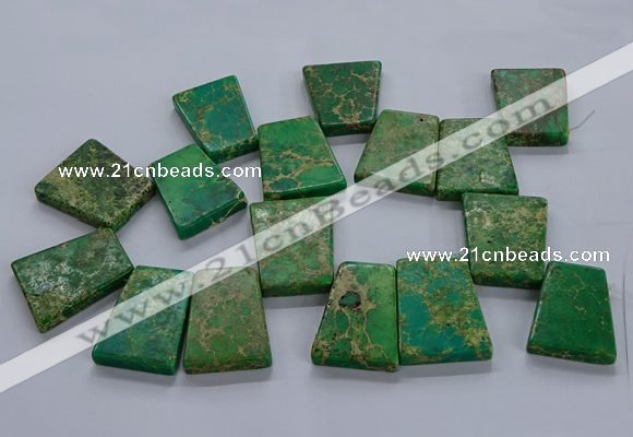 CTD2655 Top drilled 25*35mm - 30*40mm trapezoid sea sediment jasper beads