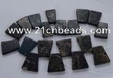 CTD2657 Top drilled 25*35mm - 30*40mm trapezoid sea sediment jasper beads