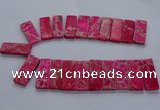 CTD2660 Top drilled 18*45mm - 20*48mm rectangle sea sediment jasper beads