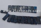 CTD2663 Top drilled 18*45mm - 20*48mm rectangle sea sediment jasper beads