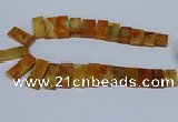 CTD2665 Top drilled 14*27mm - 16*42mm rectangle agate jasper beads