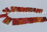 CTD2666 Top drilled 14*27mm - 16*42mm rectangle agate jasper beads