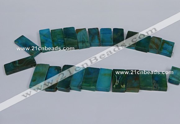 CTD2667 Top drilled 14*27mm - 16*42mm rectangle agate jasper beads