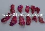 CTD2672 Top drilled 25*30mm - 35*60mm freeform plated druzy agate beads