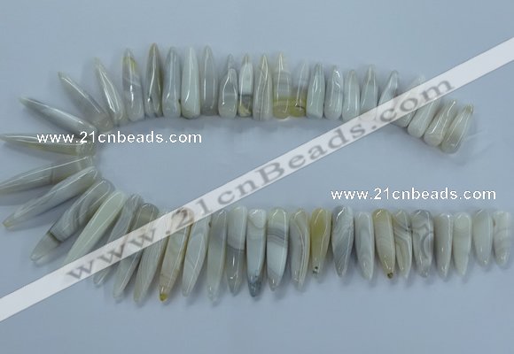 CTD2681 Top drilled 8*25mm - 10*50mm bullet agate beads wholesale