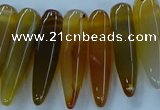 CTD2683 Top drilled 8*25mm - 10*50mm bullet agate gemstone beads