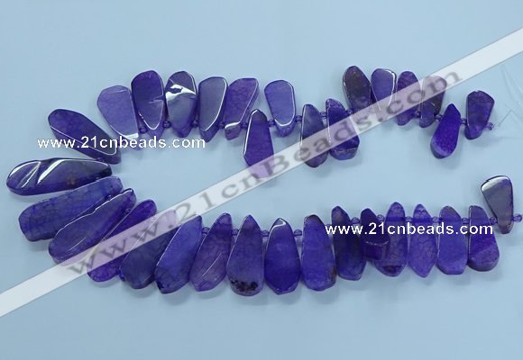 CTD2701 15.5 inches 10*25mm - 18*50mm freeform agate beads