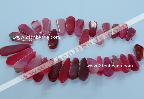 CTD2702 15.5 inches 10*25mm - 18*50mm freeform agate beads