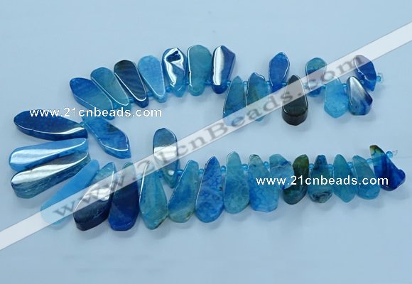 CTD2703 15.5 inches 10*25mm - 18*50mm freeform agate beads
