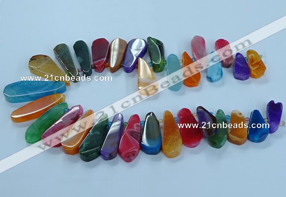 CTD2705 15.5 inches 10*25mm - 18*50mm freeform agate beads