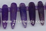 CTD2725 Top drilled 8*35mm bullet agate gemstone beads wholesale