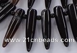 CTD2729 Top drilled 8*35mm bullet agate gemstone beads wholesale