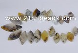 CTD2735 Top drilled 15*30mm - 25*50mm marquise montana agate beads