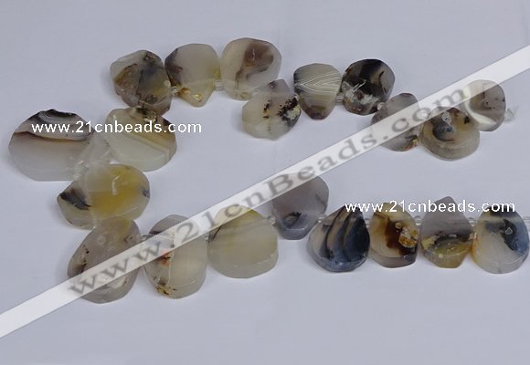 CTD2736 Top drilled 20*25mm - 35*45mm freeform Montana agate beads