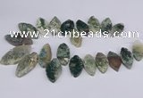 CTD2738 Top drilled 15*30mm - 25*50mm marquise moss agate beads