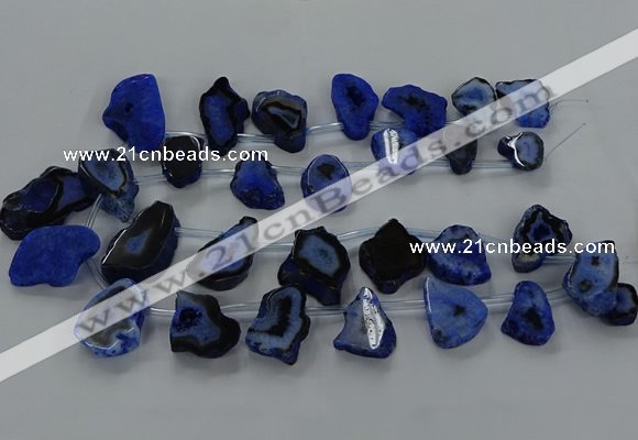 CTD2751 Top drilled 18*25mm - 25*45mm freeform druzy agate beads