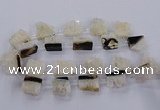 CTD2762 Top drilled 22*25mm - 25*35mm freeform druzy agate beads