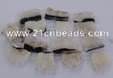 CTD2763 Top drilled 30*40mm - 35*45mm freeform druzy agate beads