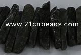 CTD2765 Top drilled 6*20mm - 8*55mm sticks green kyanite beads