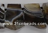 CTD2770 Top drilled 25*30mm - 35*40mm freeform line agate beads