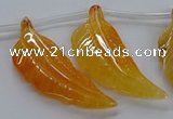 CTD2772 Top drilled 20*45mm - 25*55mm carved leaf agate beads