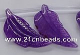 CTD2773 Top drilled 20*45mm - 25*55mm carved leaf agate beads