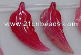 CTD2774 Top drilled 20*45mm - 25*55mm carved leaf agate beads