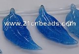 CTD2775 Top drilled 20*45mm - 25*55mm carved leaf agate beads