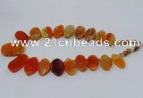 CTD2781 Top drilled 15*25mm - 25*40mm oval agate gemstone beads