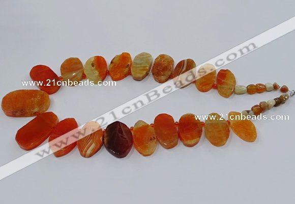 CTD2781 Top drilled 15*25mm - 25*40mm oval agate gemstone beads