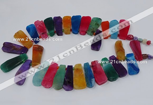 CTD2801 Top drilled 15*35mm - 20*40mm freeform agate gemstone beads