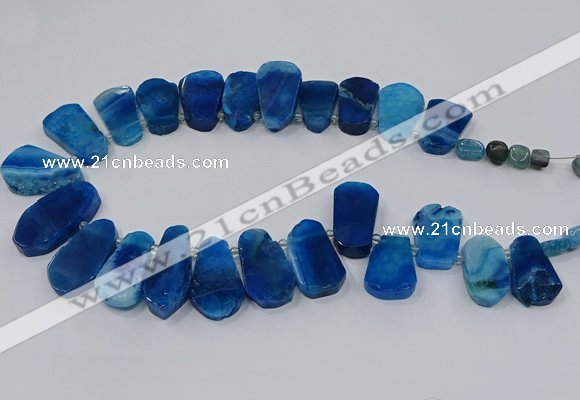 CTD2807 Top drilled 15*30mm - 20*40mm freeform agate gemstone beads