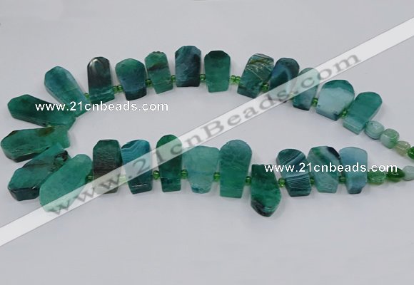 CTD2823 Top drilled 15*30mm - 18*45mm sticks agate gemstone beads