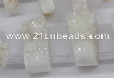 CTD2840 Top drilled 15*20mm - 18*40mm freeform plated druzy agate beads