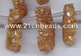 CTD2844 Top drilled 15*20mm - 18*40mm freeform plated druzy agate beads