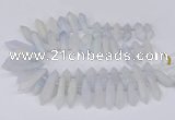 CTD2850 Top drilled 10*20mm - 15*50mm sticks plated quartz beads